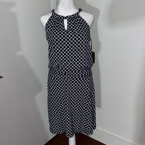 Marshalls Black and White Patterned Midi Dress